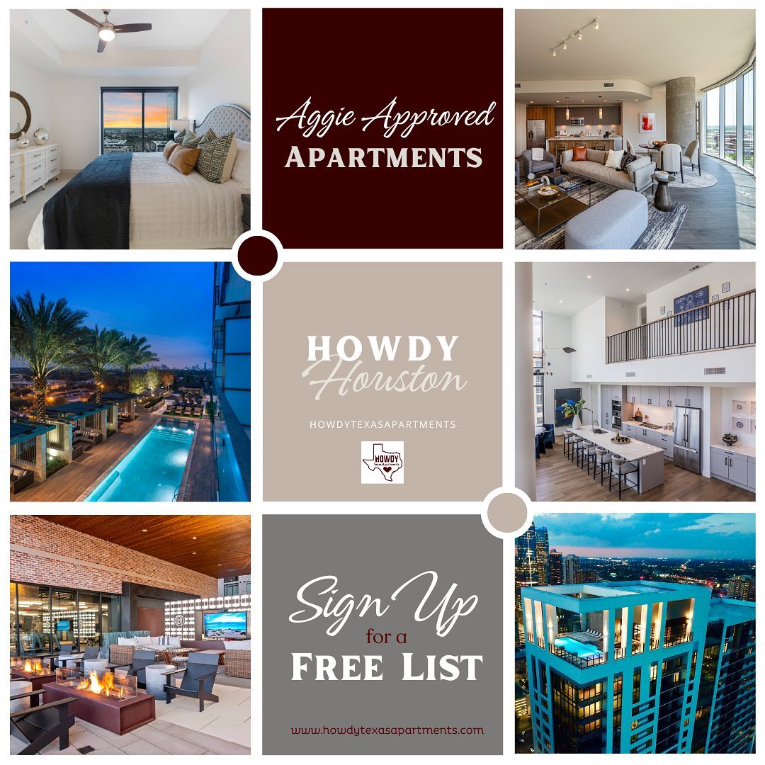 Heading to Houston after you graduate? 

Let US help YOU find your new housing that AGGIES approved!! 🏼

Sign up for a free list of these Houston apartments️