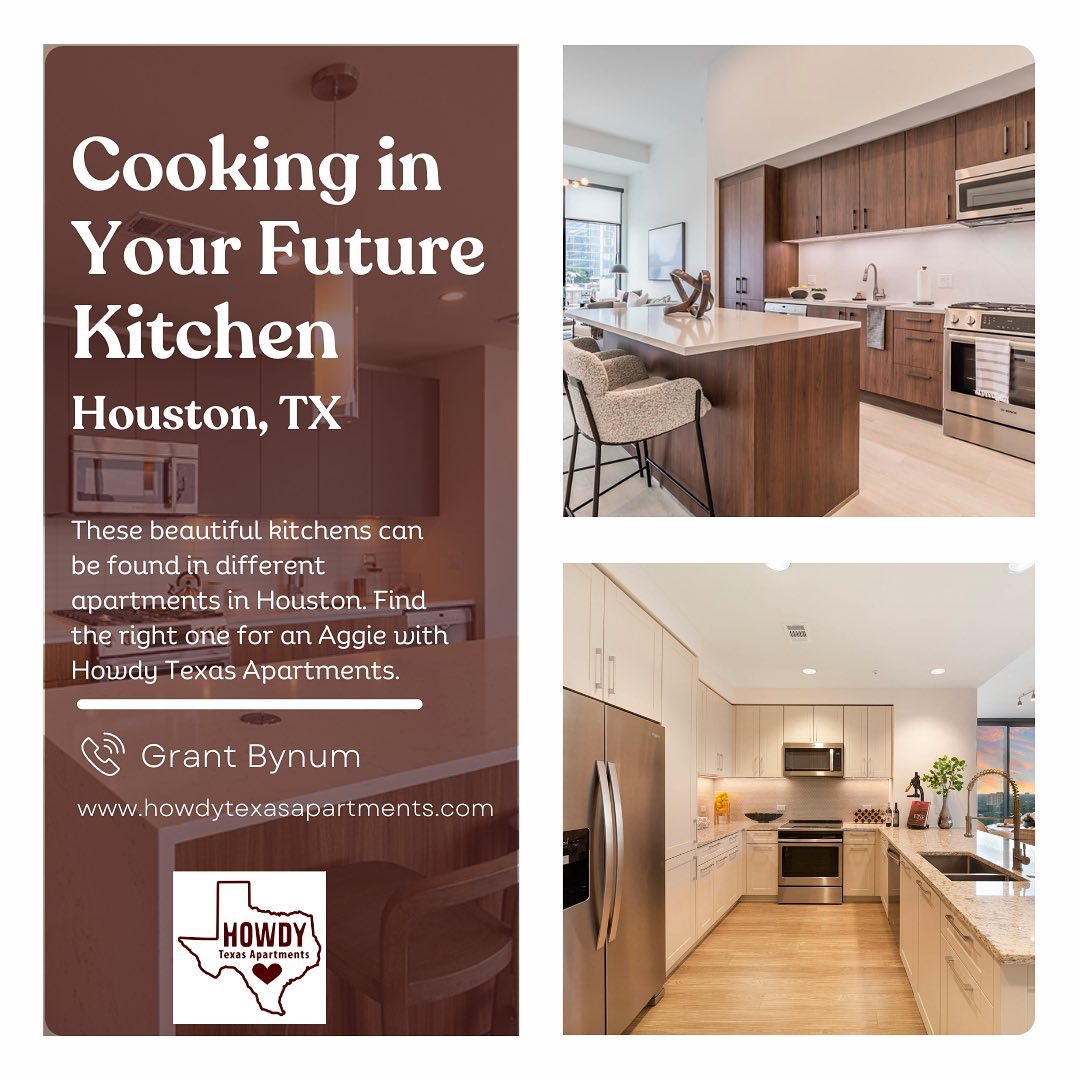 Houston kitchens that Aggies will love! 🤍🍽️

We’ll help you find your dream kitchen/apartment after you’ve accepted that new job!! 🤩

Click the link in our bio to SIGN UP for a FREE LIST of apartments in Houston!